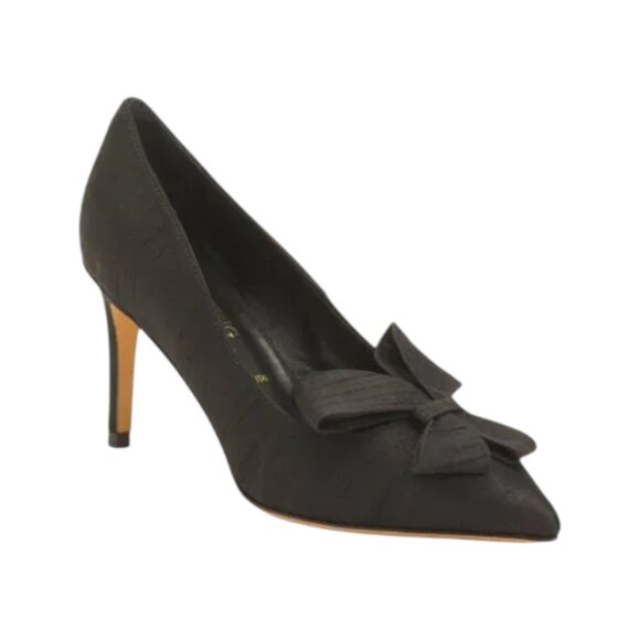 SOMETHING BLEU Black Made In Italy Caitlin Pumps - Picture 1 of 3